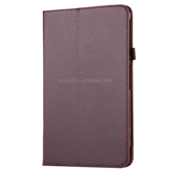 For Galaxy Tab A 10.1 / T580 Litchi Texture Magnetic Horizontal Flip Leather Case with Holder & Sleep / Wake-up Function(Brown)
