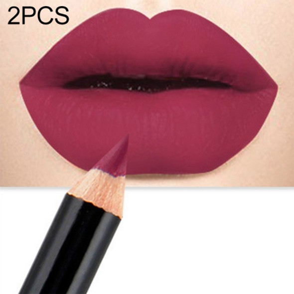 2 PCS Waterproof Cosmetic Matte Lipstick  Pencil Sexy Red(08)