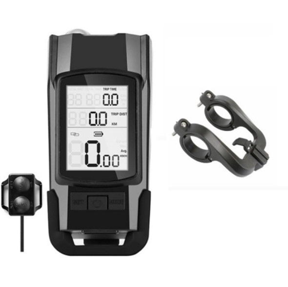 WEST BIKING 3 In 1 Wireless Bicycle Speedometer With Horn & Front Light Upgraded Version (Black)