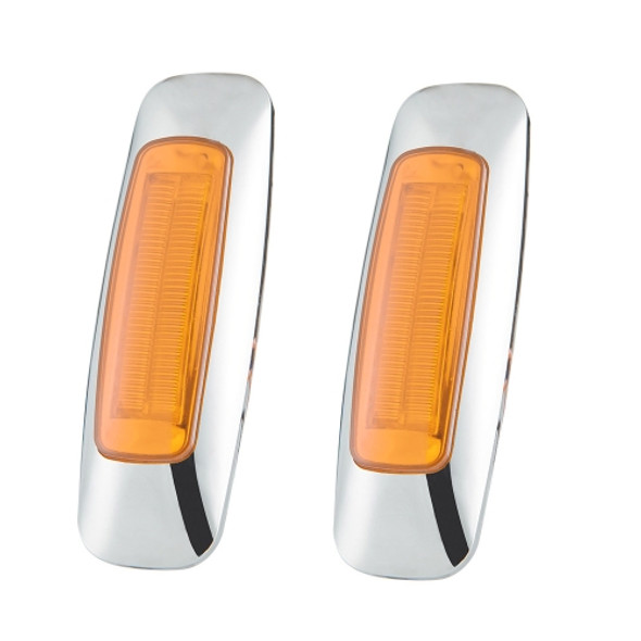 2 PCS 12/24V 8 LEDs Explosion Lightning Plating Edge Light Side Tail Light(Yellow)