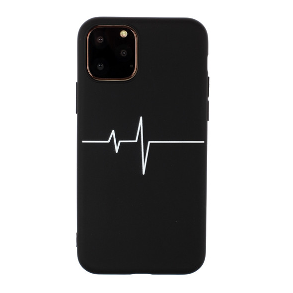For iPhone 11 Pro Max Shockproof Stick Figure Pattern Soft TPU Protective Case(Heart Rate)
