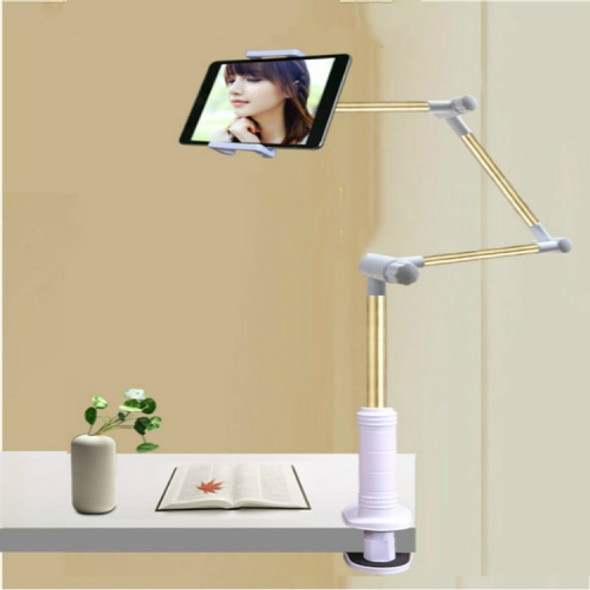 360 Degree Rotation Lazy Mount Folding Long Arm Phone Stand Holder for 4-14 Inch Tablet & Phone(Gold)