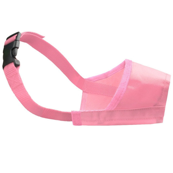 Pet Supplier Dog Muzzle Breathable Nylon Comfortable Soft Mesh Adjustable Pet Mouth Mask Prevent Bite, Size:22cm(Pink)