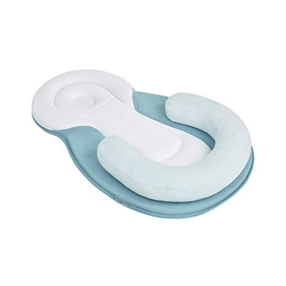Baby Pillow Infant Newborn Mattress Pillow Baby Sleep Positioning Pad Prevent Flat Head Shape Anti Roll Pillows(Blue)