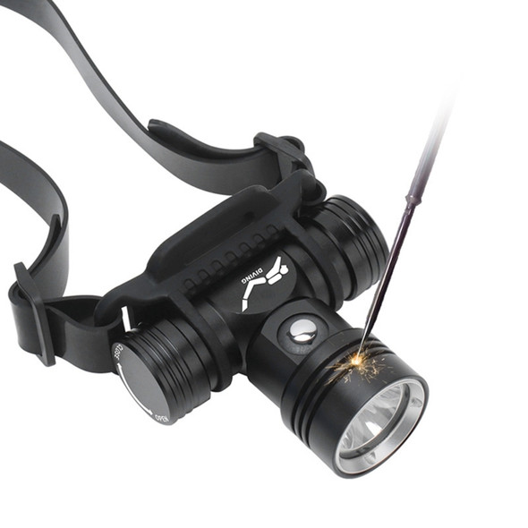 YWXLight 60m Underwater Photography Video Fill-up Headlight Diving Flashlight with Battery Display Function(Headlight)