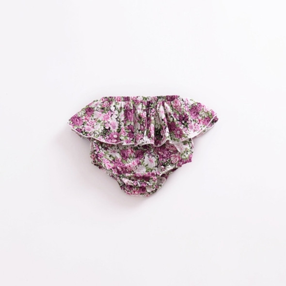 Baby Girl Lace Triangle Shorts Baby (Color:Purple Broken Flower Size:70)