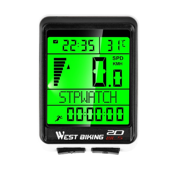 WEST BIKING Mountain Bike Wireless Code Meter Large-Screen Multifunctional Waterproof Speedometer