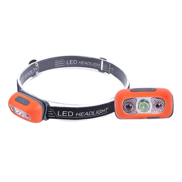 Smart Sensor Outdoor USB Headlight LED Portable Strong Light Night Running Headlight, Colour: Orange 3W 100LM