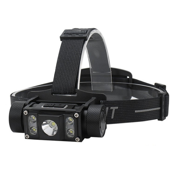 LED Strong Light Aluminum Alloy Outdoor With Magnetic USB Work Headlight, Colour: 5 x LED