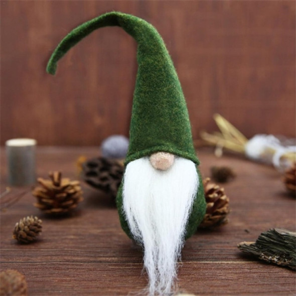 Xmas DIY Decoration Christmas Mini Santa Claus Doll Toy(Green)