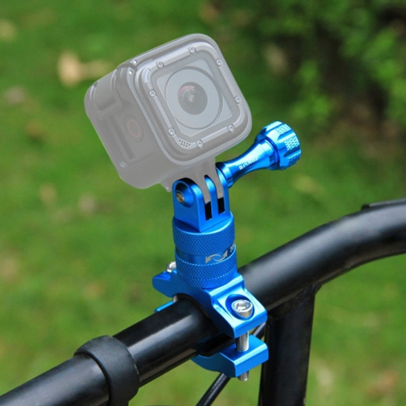 PULUZ 360 Degree Rotation Bike Aluminum Handlebar Adapter Mount with Screw for GoPro HERO8 Black / Max / HERO7, DJI OSMO Action, Xiaoyi and Other Action Cameras(Blue)