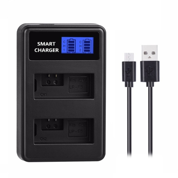 For Canon LP-E5 Smart LCD Display USB Dual-Channel Charger