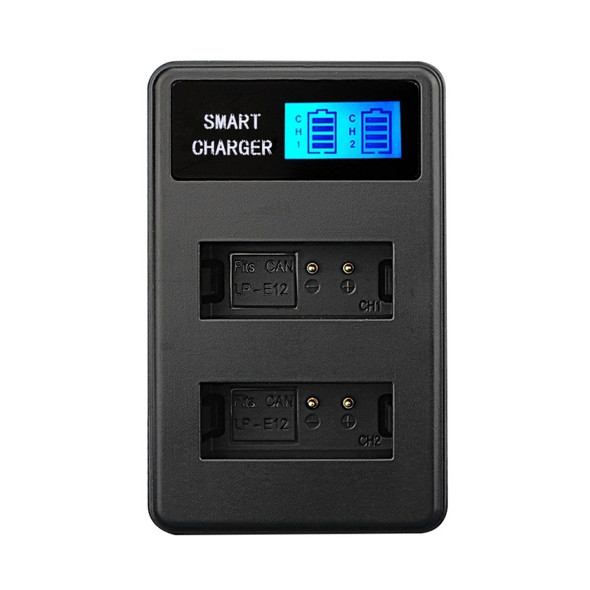 For Canon LP-E12 Smart LCD Display USB Dual-Channel Charger
