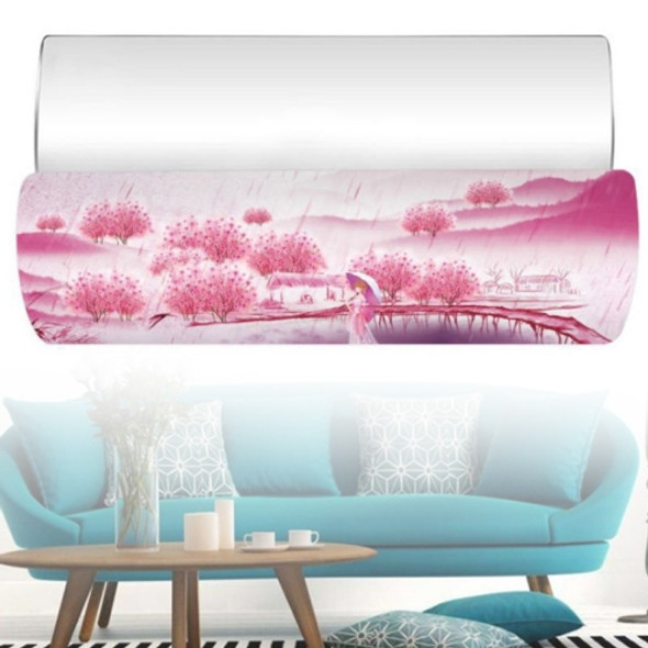 Air Conditioner Wall-mounted Hanging Cold Wind Shield Cover Windshield Cloth Deflector Baffle Board for 3P and Below Air Conditioner(Cherry Blossoms)