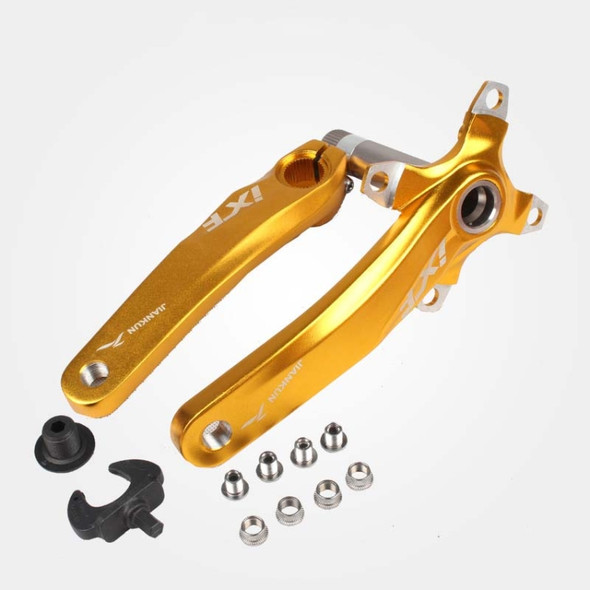 JIANKUN IXF Mountain Bike Hollow Crank Modified Single-plate Left and Right Cranks Crankshaft Bottom Axle, Style:Left and Right Crank(Yellow)