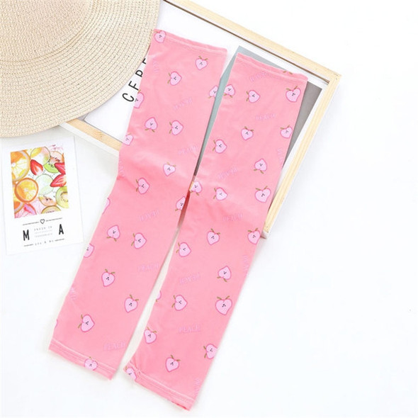 Summer Cute Driving Sunscreen Ice Silk Sleeves for Female, Size:One Size(Pink Peach)