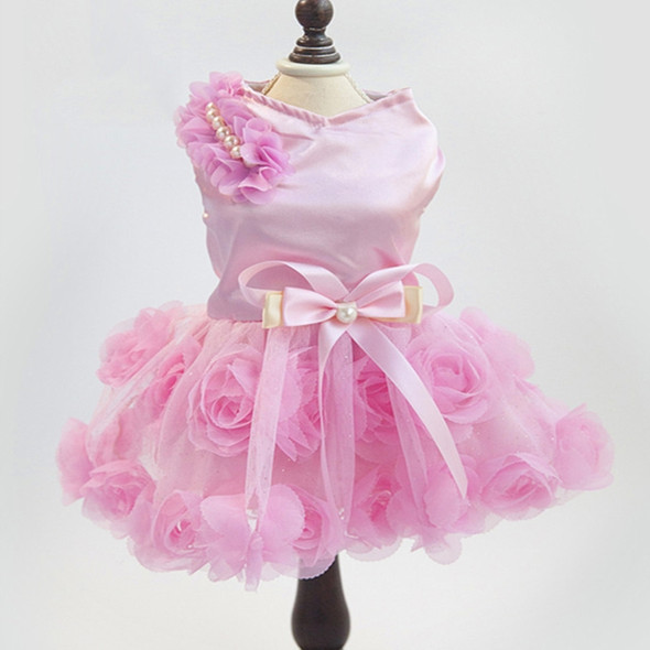 Pet Clothes Dog Spring Summer Thin Dress Rose Dress, Size: M(Pink)