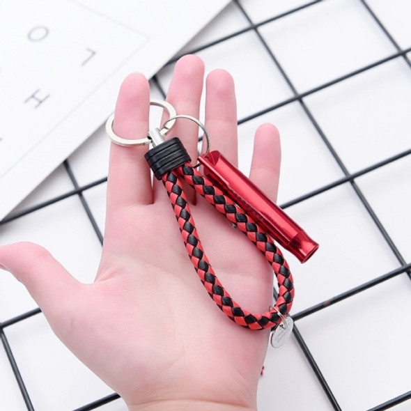 6 PCS Multi-Function Whistle Keychain Men Key Ring Pendant With Rope(Black Red Rope+Red Whistle)