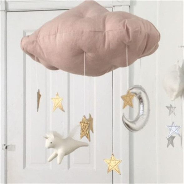 Baby Nursery Ceiling Mobile Party Decoration Clouds Moon Stars Hanging Decorations Kids Room Decoration for Baby Bedding(Pink Gold)