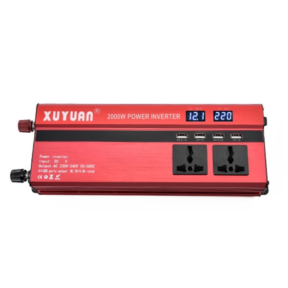 XUYUAN 2000W Car Inverter with USB Display Converter, Specification: 24V to 220V