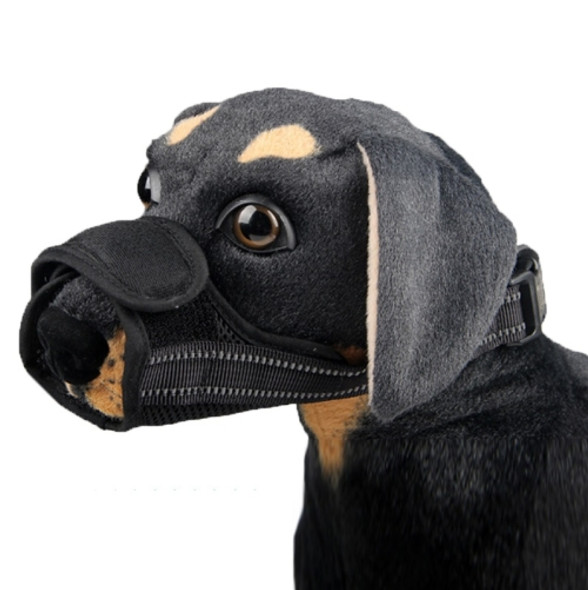 DOTON Dog Breathable Mouth Cover Anti-Barking Anti-Bite & Anti-Eating Pet Mask, Specification: M(Black)