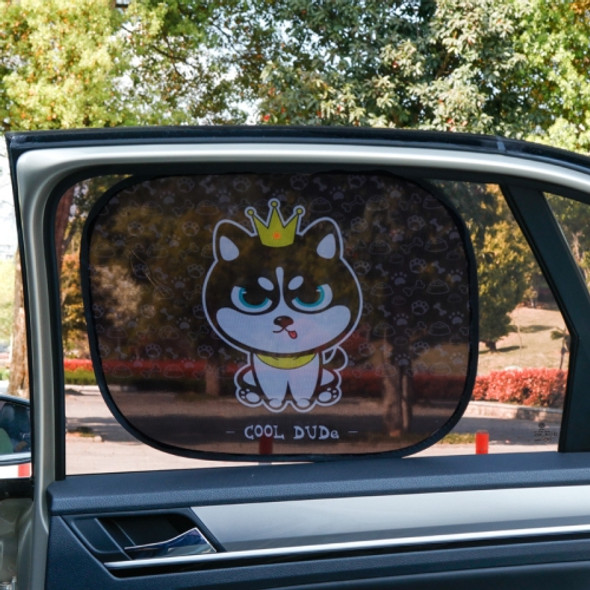 N978 2 Sets Summer Cartoon Car Electrostatic Adsorption Side Window Shade Sticker(One Pair  Two ha)