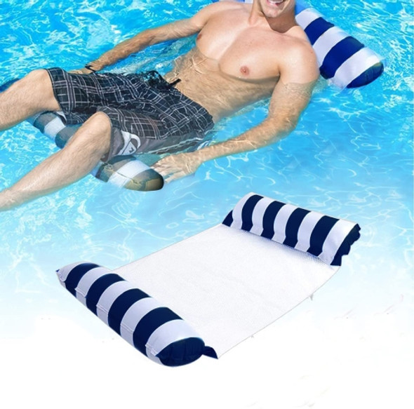 PVC Inflatable Hammock Adult Swimming Floating Row, Size: 120 x 70cm(Dark Blue Striped)