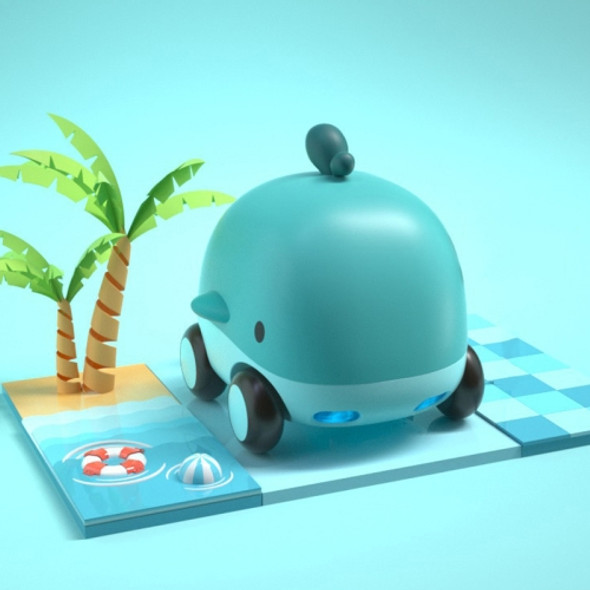 Cartoon Cute Pet Pull Back Car Children Mini Puzzle Inertia Car Toy(Whale )