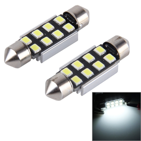 2 PCS 36mm Festoon 3W 300LM White Light 8 LED 3528 SMD Canbus Error-Free Car Reading Lamps, DC 12