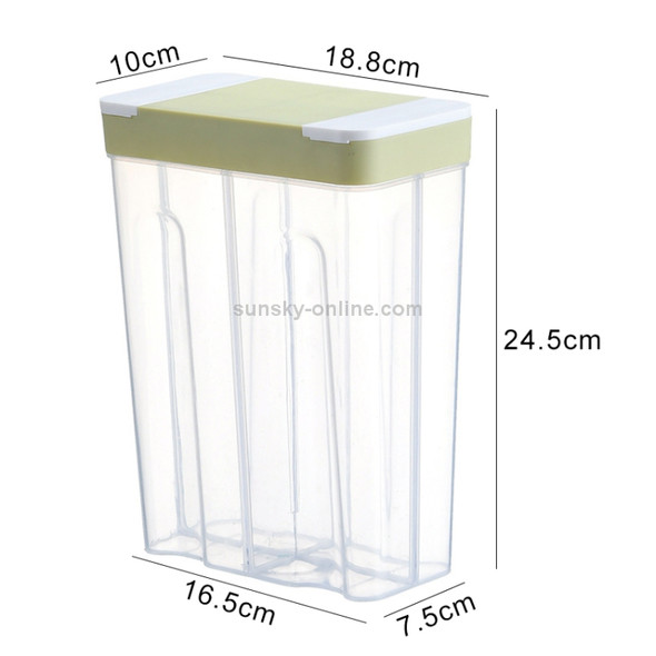 Kitchen Miscellaneous Grains Sealed Storage Tank Four-division Snack Food Preservation Box(Green)