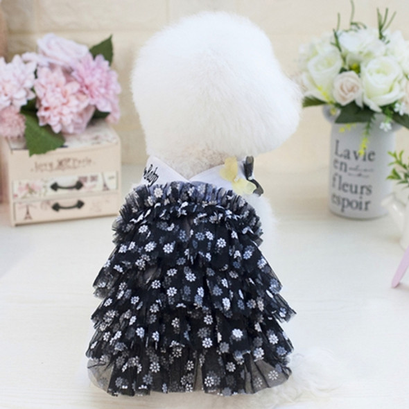 Dogbaby Pet Clothes Dog Skirt Pet Spring And Summer Butterfly Suspender Skirt, Size: S(Black)
