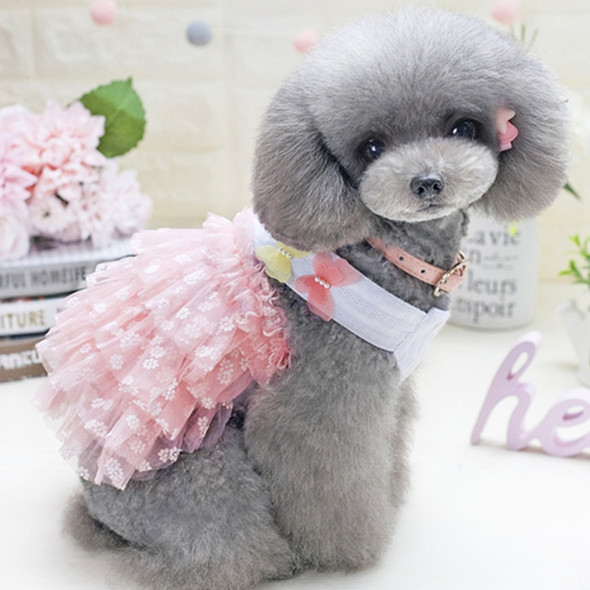 Dogbaby Pet Clothes Dog Skirt Pet Spring And Summer Butterfly Suspender Skirt, Size: M(Pink)