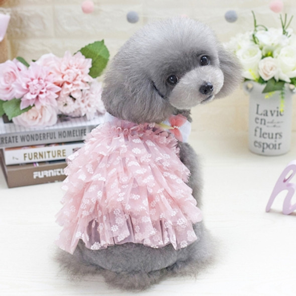 Dogbaby Pet Clothes Dog Skirt Pet Spring And Summer Butterfly Suspender Skirt, Size: XL(Pink)