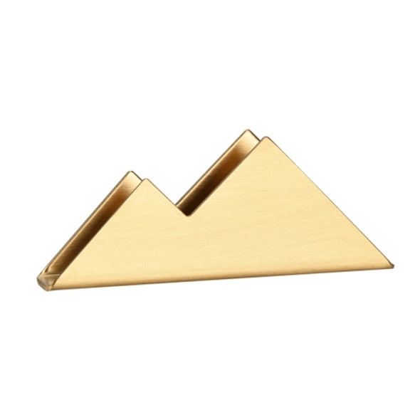 3 PCS Stainless Steel Mountain Peak Shape Name Card Holder(Golden)