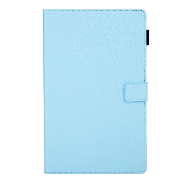 Hair Silky Texture Solid Color Horizontal Flip Leather Case with Holder & Card Slots & Photo Frame & Anti-Skid Strip For Samsung Galaxy Tab A 10.5 T590(Blue)