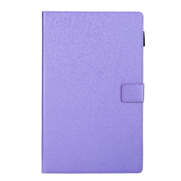 Hair Silky Texture Solid Color Horizontal Flip Leather Case with Holder & Card Slots & Photo Frame & Anti-Skid Strip For Samsung Galaxy Tab A 10.5 T590(Purple)