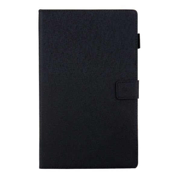 Hair Silky Texture Solid Color Horizontal Flip Leather Case with Holder & Card Slots & Photo Frame & Anti-Skid Strip For Samsung Galaxy Tab A 10.5 T590(Black)