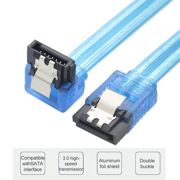 Mini SAS to SATA Data Cable With Braided Net Computer Case Hard Drive Cable,specification: Female Straight to  Female Elbow -0.5m