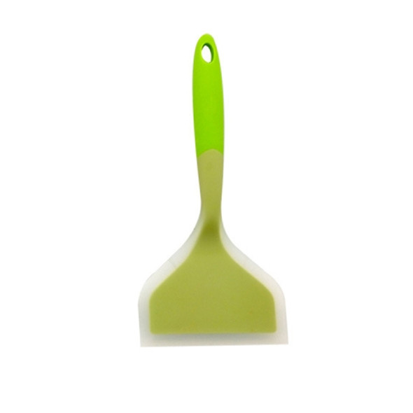 2 PCS Silicone Nonstick Spatula Wide Mouth Steak Pizza Spatula Kitchen Tool(Green + Green)