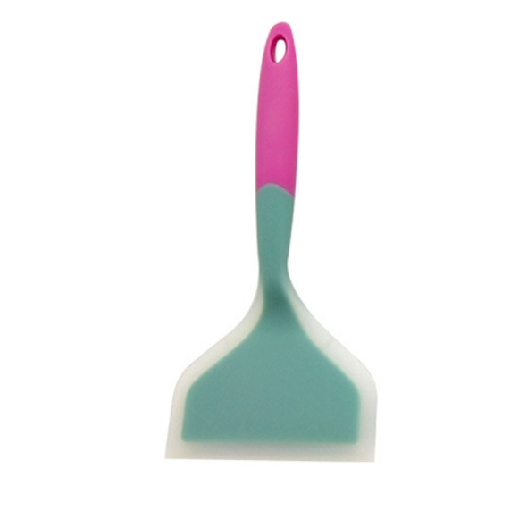 2 PCS Silicone Nonstick Spatula Wide Mouth Steak Pizza Spatula Kitchen Tool(Blue + Pink)