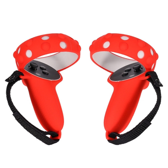 2 Sets GS092 Handle Controller Silicone Protective Cover Anti-Fall And Anti-Lost All-Inclusive Cover For Oculus Quest 2(Red)