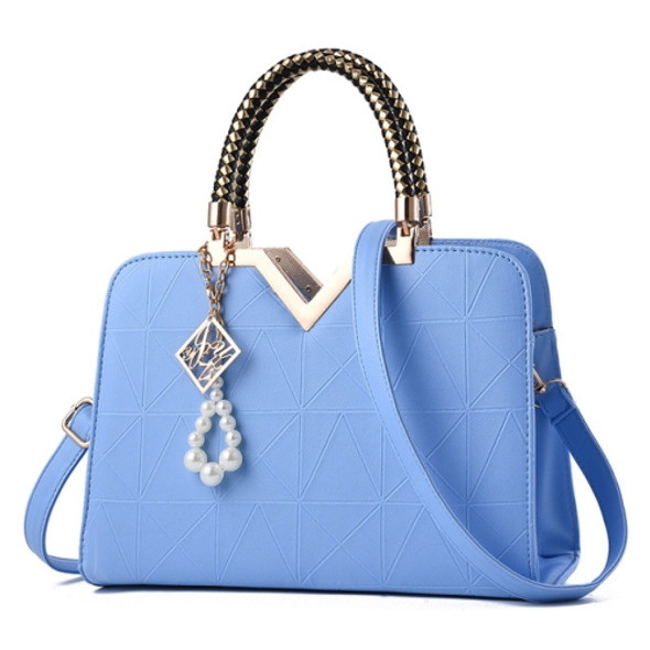 Summer Female Phone Pocket Zipper Handbags Flap Leather Shoulder Crossbody Bags(Light Blue)