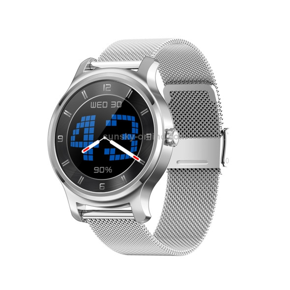 SMA-R2 1.3 inches IPS Screen Smart Watch IP65 Waterproof, Support Call /Message Reminder /Dual-mode Bluetooth 3.0 + 4.0/ Sleeping Monitoring /Sedentary Reminder(Silver Metal Strap)