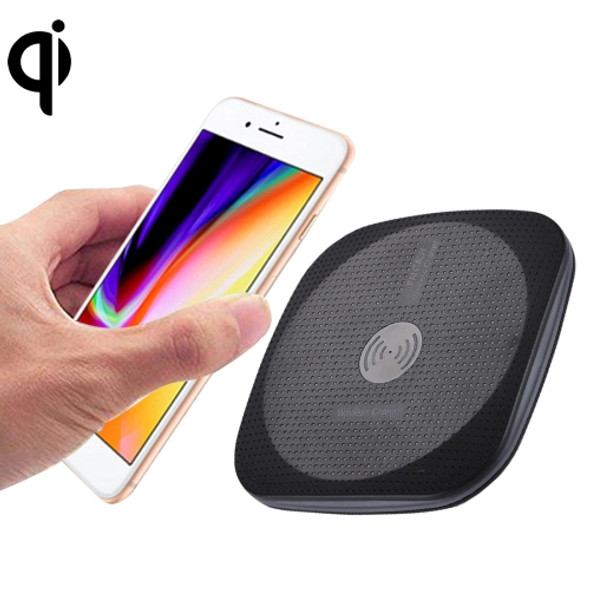 5V 1A Universal Square Fast Qi Standard Wireless Charger with Indicator Light, For iPhone X & 8 & 8 Plus, Galaxy, Huawei, Xiaomi, LG, Nokia, Google and other QI Standard Smartphones(Black)