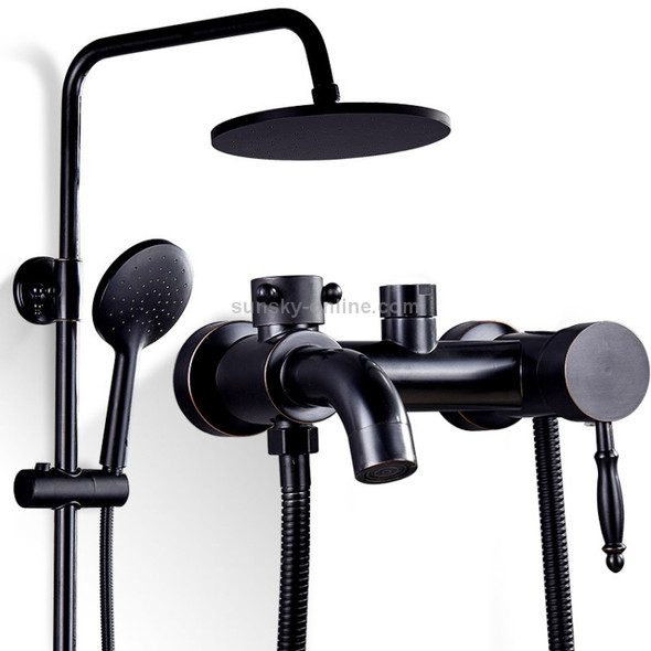 Light Luxury Fashion All-copper Three-speed Black Shower Set, Specification: HT990393