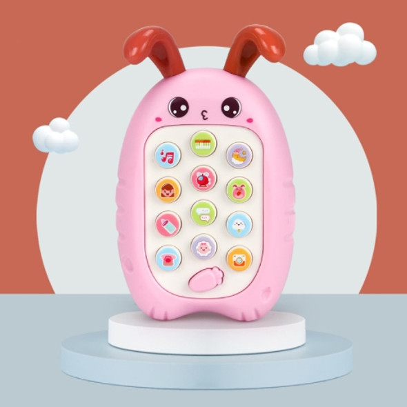 2 PCS Baby Early Education Chinese-English Bilingual Multifunctional Telephone Toy, Colour: Red Rabbit