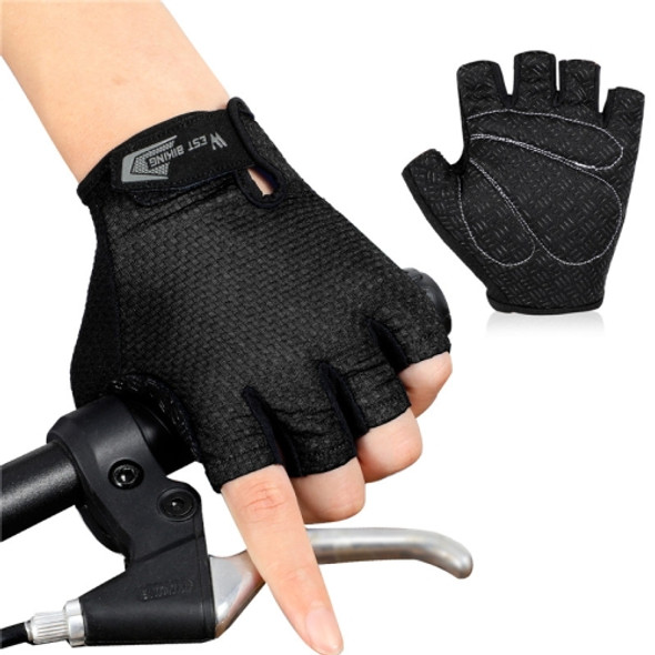 WEST BIKING YP0211218 Cycling Breathable Short Gloves Non-Slip Half Finger Gloves, Size: M(Black)