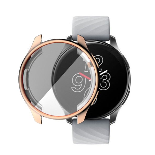 For OnePlus Watch ENKAY Hat-Prince Full Coverage Electroplate TPU Soft Case(Rose Gold)
