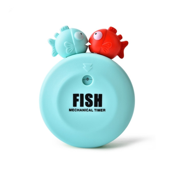 2 PCS Animal Cartoon Mechanical Timer Refrigerator Magnet Timer Kitchen Reminder, Specification:  Bubble Fish (Blue)