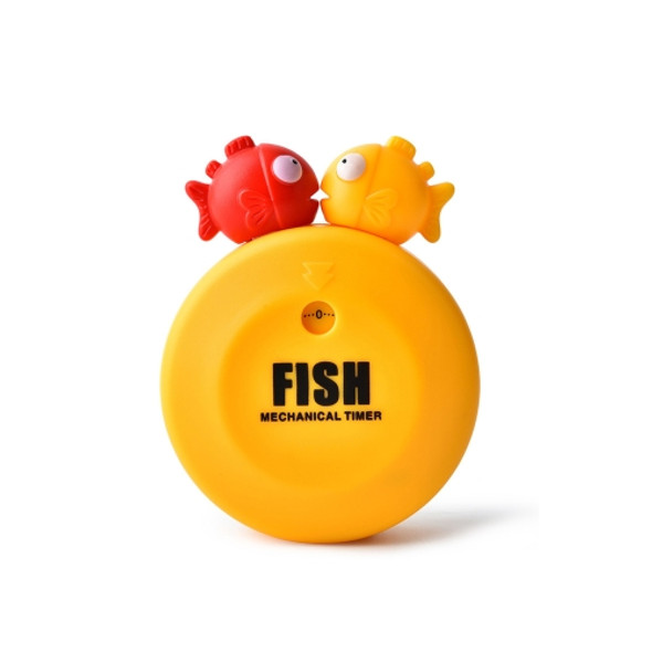 2 PCS Animal Cartoon Mechanical Timer Refrigerator Magnet Timer Kitchen Reminder, Specification:  Bubble Fish (Orange)